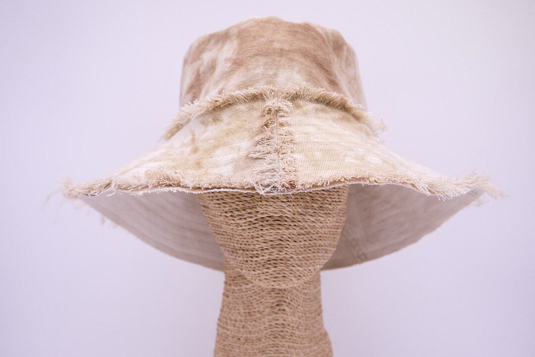 Tie Dye Frayed Woven Hat Tika - Tie Dye Custom Initials Panama Straw Hat | Artesano  main image 4