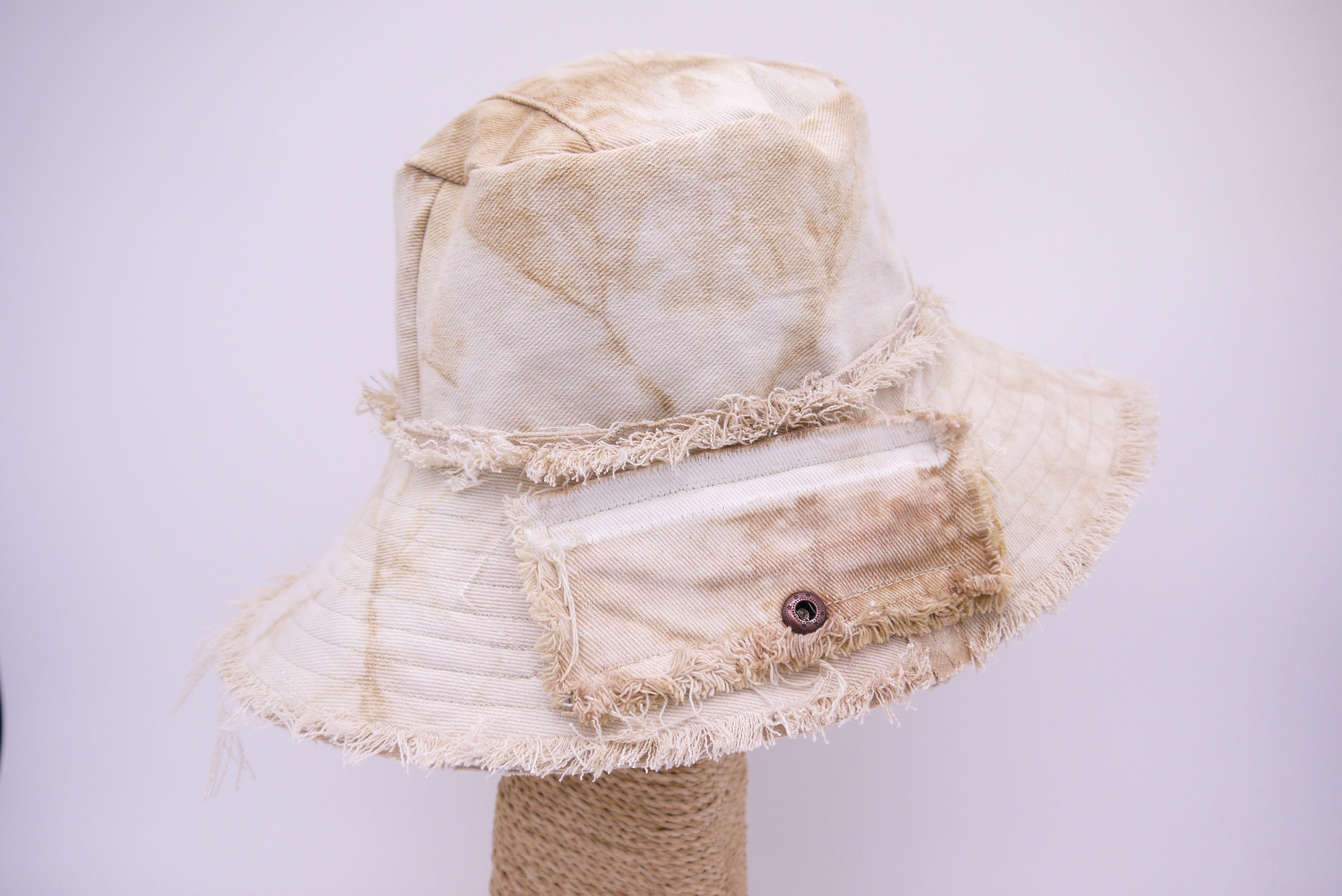 Tie Dye Frayed Woven Hat Blood Orange Flex Fitted Tie Dye Festival Hat (Grateful Dead  main image 4