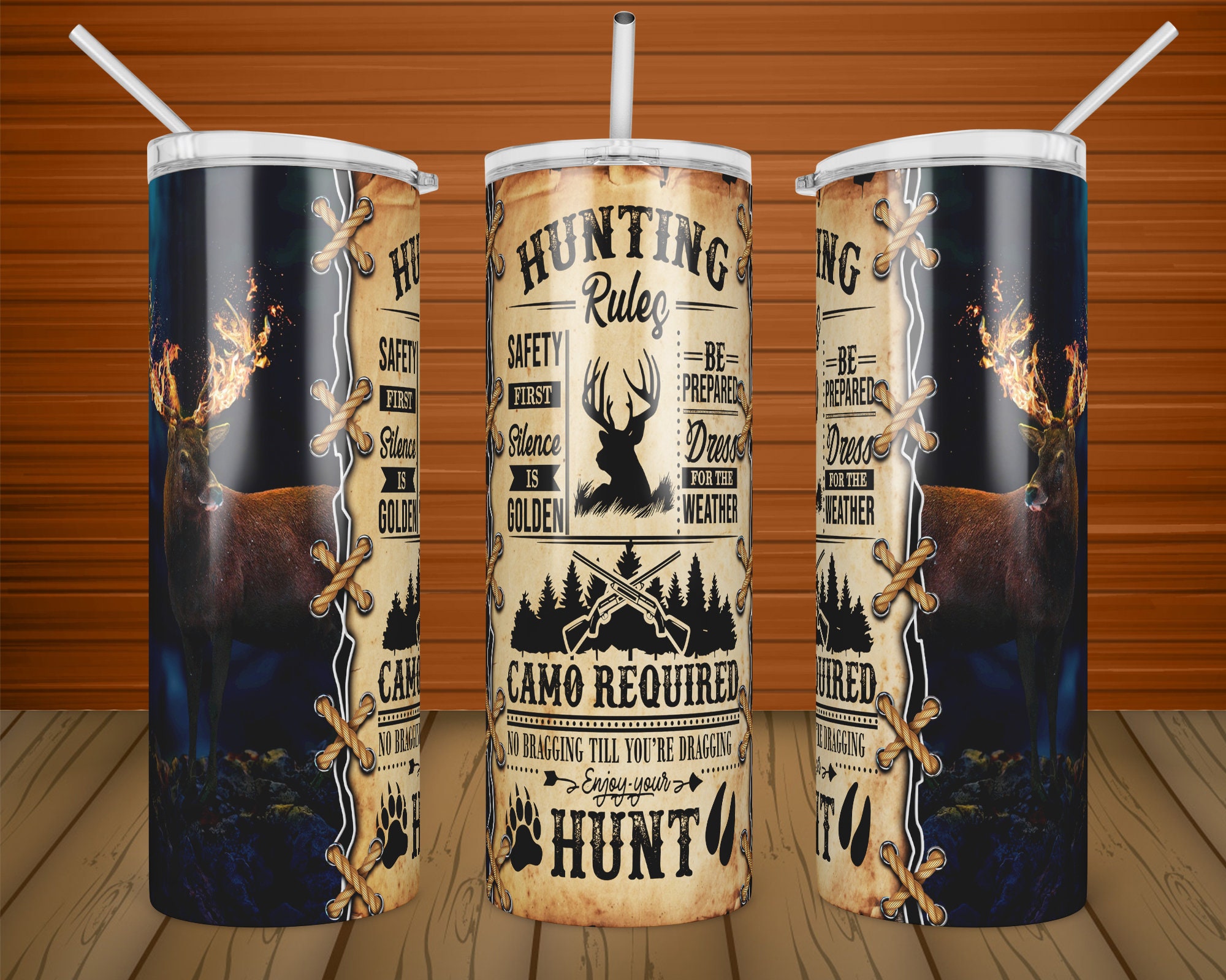 Tapered Tumbler PNG File Digital Download Deer Hunting 20oz Skinny ...
