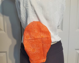 Fun Orange Floral Ostomy Bag Cover