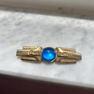 Vintage blue gem brooch, vintage brooch