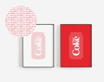 Diet Coke ""Ich bin nicht süchtig"" Poster | Cola Druck | Cola Print Poster | Cola Geschenk | Cola Zero | Cola Kunst | DIGITALER DOWNLOAD