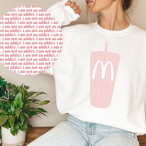 McDonalds Drink &quot;I Am Not an Addict&quot; Crewneck | McDonalds Sweatshirt | Diet Coke Gift | Unisex Heavy Blend Crewneck Sweatshirt