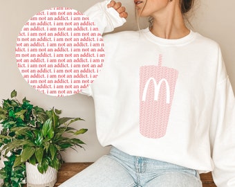 McDonalds Drink "I Am Not an Addict" Crewneck | McDonalds Sweatshirt | Diet Coke Gift | Unisex Heavy Blend Crewneck Sweatshirt