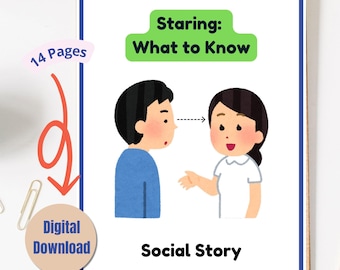 Staring Social Story: Social Skills Lesson, Personal Space (PDF)
