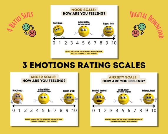 Emotions Rating Scales for Kids Classroom Tool Feelings Lesson