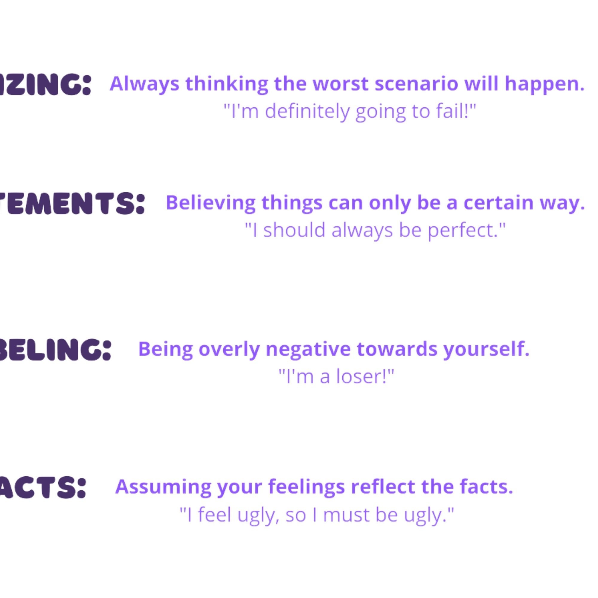 Thinking Errors Poster: Mental Health, Therapy Decor (digital Print) - Etsy