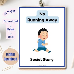 Social Story About No Running Away| Social Story No Running | Autism ADHD Social Stories