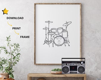 Beat It Drum Print: Rock Music Art (Digital Download)