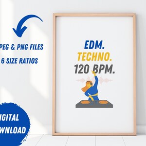 EDM Techno Poster | Electronic Dance Music Wall Art | House Music Print | Music Wall Decor