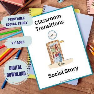 Social Story Helping Students with Classroom Transitions | Printable Social Story | Digital Social Story | autism social story