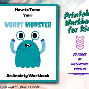 Anxiety Worry Workbook for Kids | Anxiety Strategies | Anxiety Journal Printable | How to Tame Your Worry Monster