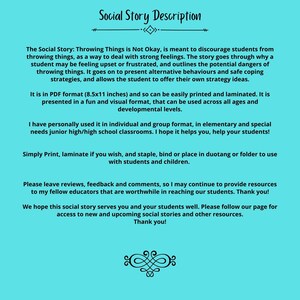 Social Story Throwing Things is Not Okay Digital Social Story Printable ...