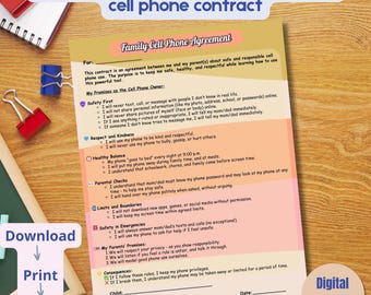 Ausdruckbarer Handy-Vertrag für Kids & Teens: Smartphone-Regeln für die Familie (PDF)