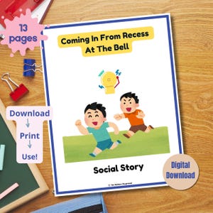 Recess Routine and Safety Social Story | Coming in From Recess at the Bell Lesson