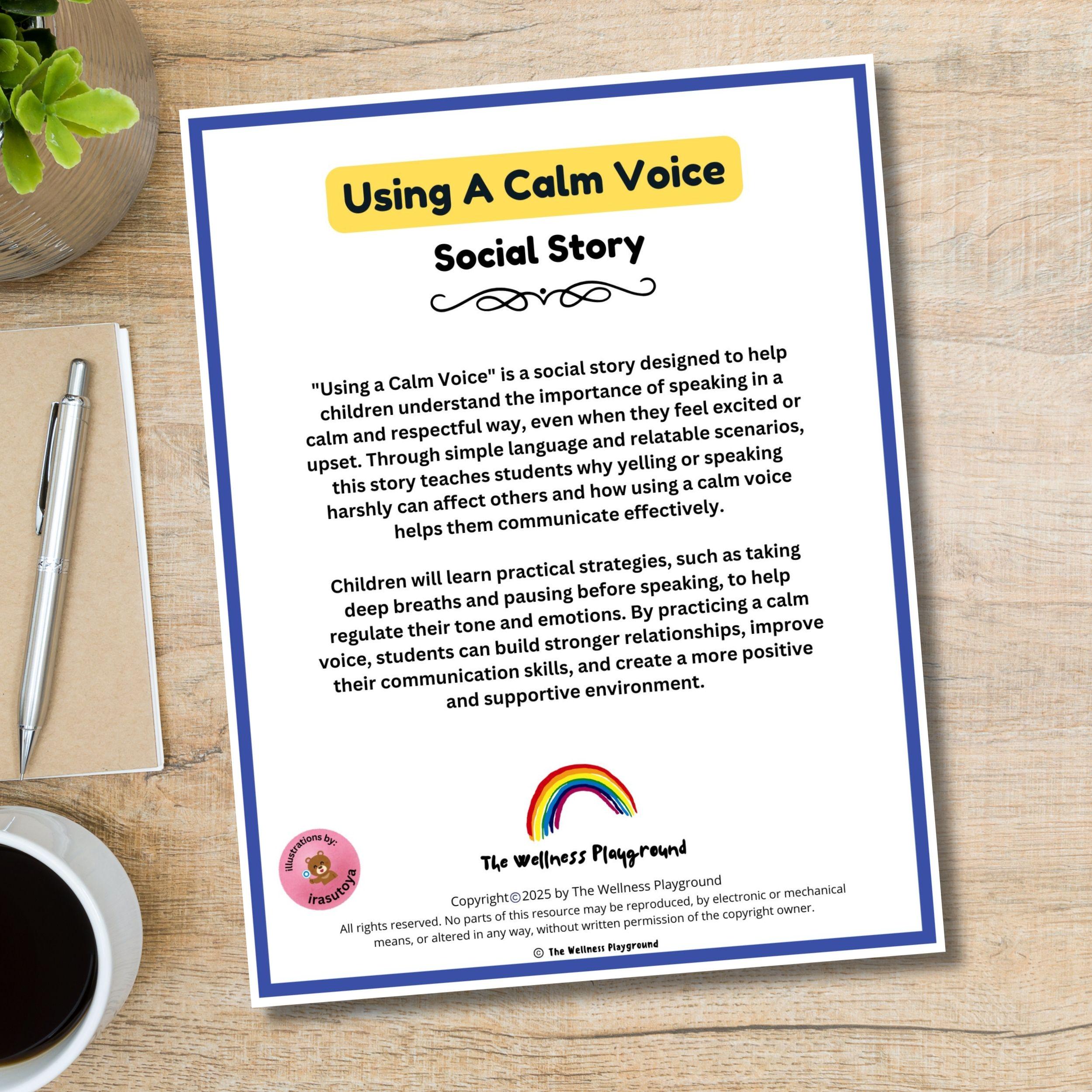 Using a Calm Voice Social Story for Kids | Teaching Self-regulation ...
