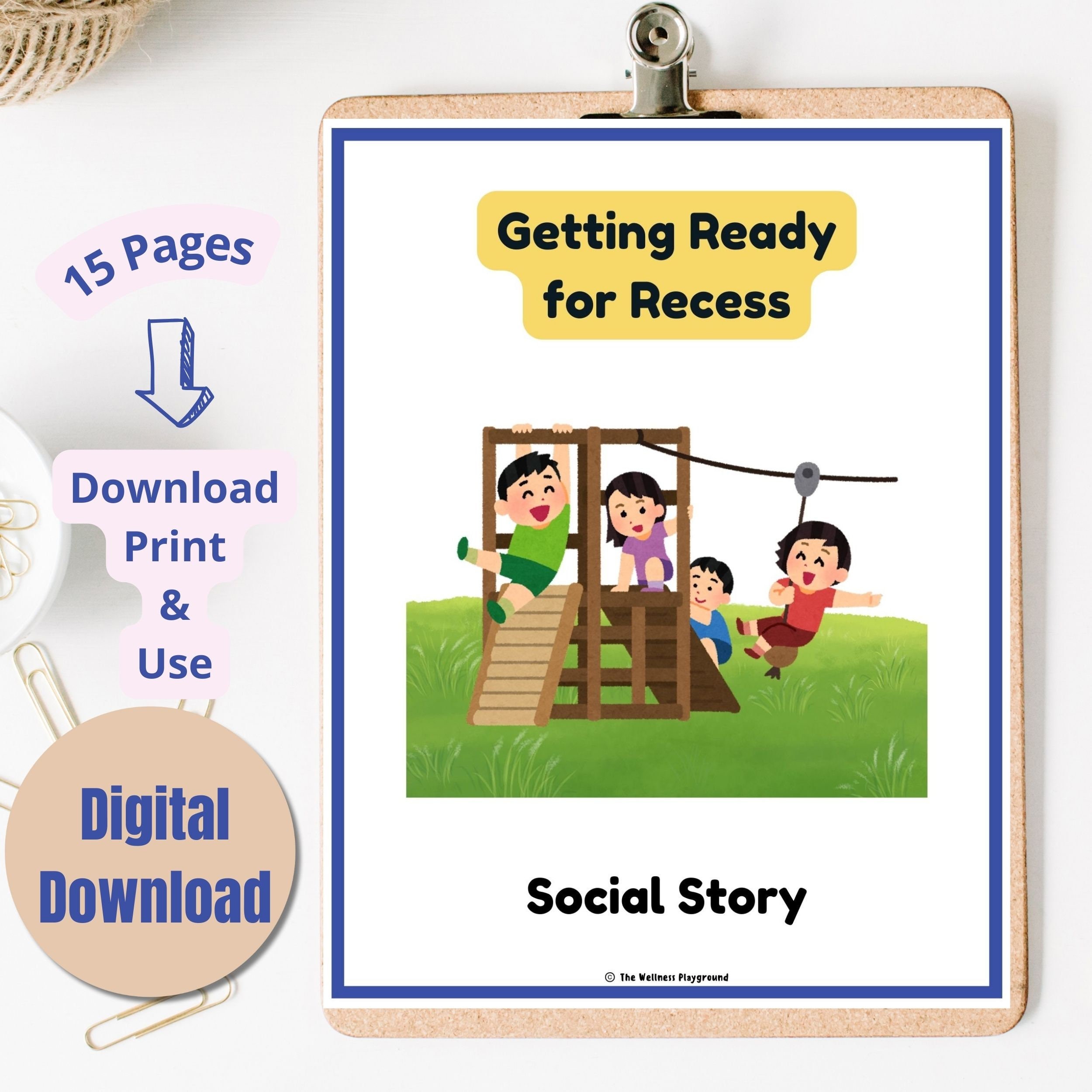 Recess Social Story: Elementary Lesson & Checklist (PDF) - Etsy