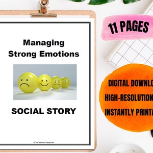 Social Story: Managing Strong Emotions | Digital Classroom Resource | Printable Social Story | Social Skills | Self-Regulation