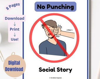 No Punching Social Story: Behavior Management Lesson (Digital Download)
