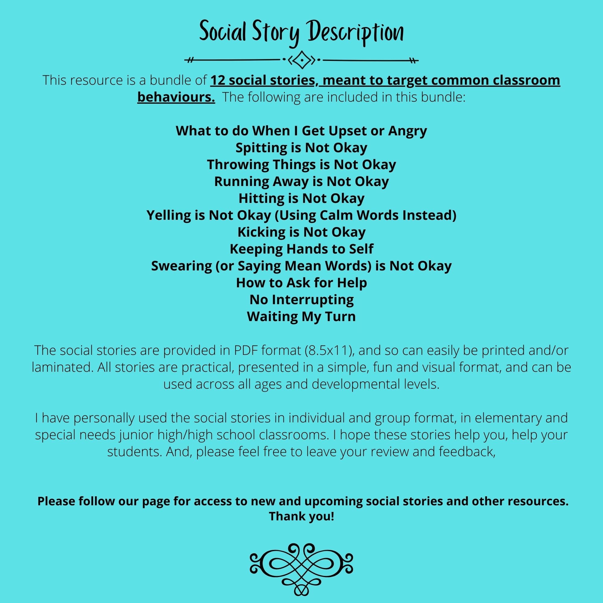 Classroom Behavior Social Story Bundle: Teacher Resource (PDF) - Etsy