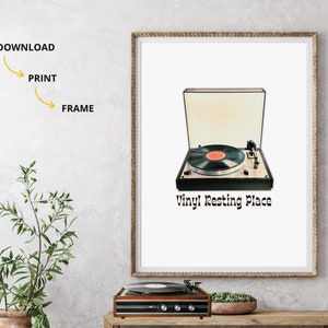 Vinyl rustplaats | Vinylplaatkunst | Draaitafeldecor | Digitale kunst opnemen | Grappige vinylkunst