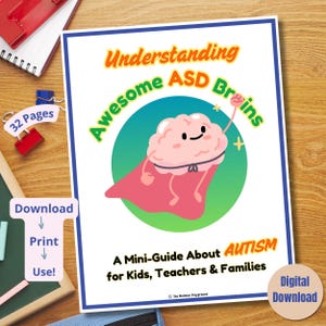 Autismguide och arbetsbok för barn: Att förstå ASD-hjärnor (nedladdningsbar PDF-resurs)