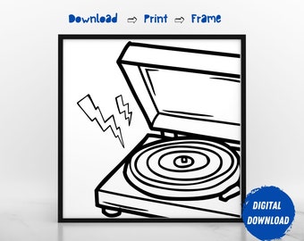 Turntable Wall Decor | Music Wall Art | Record Player Poster | Vinyl Lover