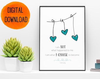 Mental Health Art Print: Carl Jung Quote, Therapy Decor (Digital Download)