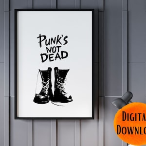 Punk&#39;s Not Dead | Punk Rock Music Wall Decor for bedroom