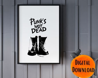 Punk's Not Dead | Punk Rock Music Wall Decor for bedroom