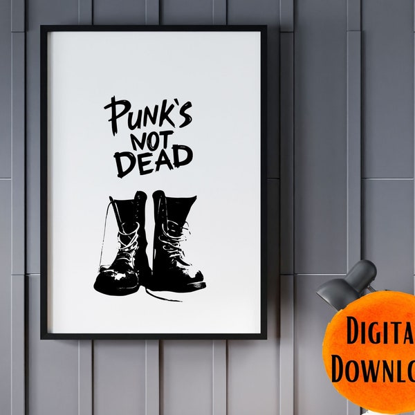 Punk's Not Dead / Punk Rock Music Wall Decor para dormitorio