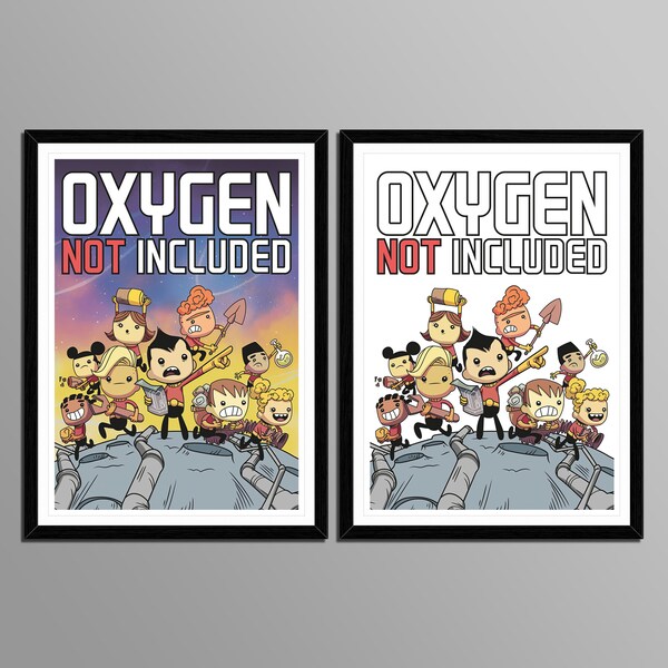 Minimalist Design "Oxygen Not Included" Poster. Printable "Oxygen Not Included" Poster. Printable Game Room Decor. Video Game Art Poster.