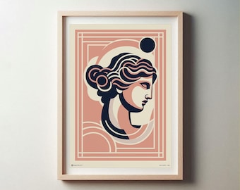 Printable Aphrodite Greek Goddess Wall Art. Minimalist Mythology Poster. Modern Abstract Art Print. Aesthetic Boho Home Decor Digital Art.
