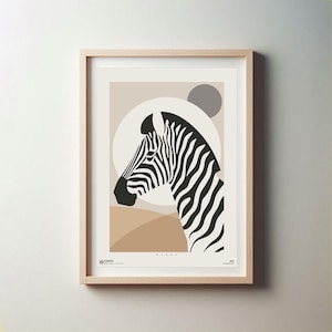 Printable Abstract Zebra Poster. Modern Abstract Animal Poster Art. Zebra Poster in Earth Tone Colors. Wild Savannah Animal Poster. Wall Art