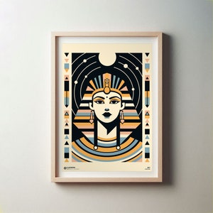 Printable Abstract Cleopatra Poster. Abstract Ancient Egypt Cleopatra Poster. Modern Home Decor. Ancient Egyptian Elegant Woman Poster.
