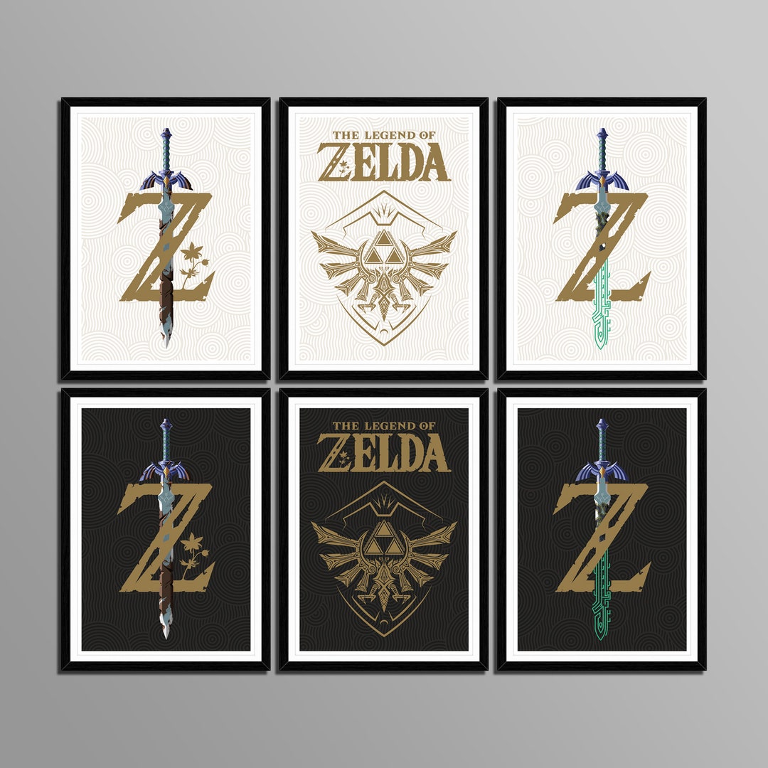 Minimalist Design Zelda Master Sword Poster. Printable Game Poster