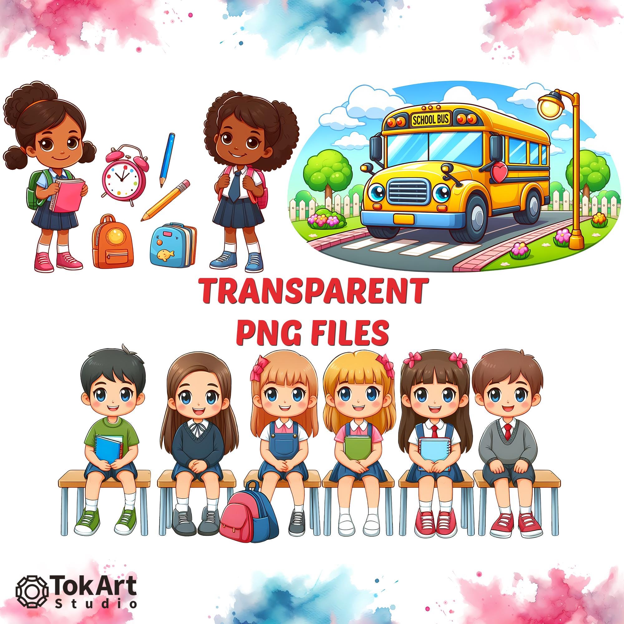 Transparent PNG Back to School Images Set, Cute Back to School PNG ...