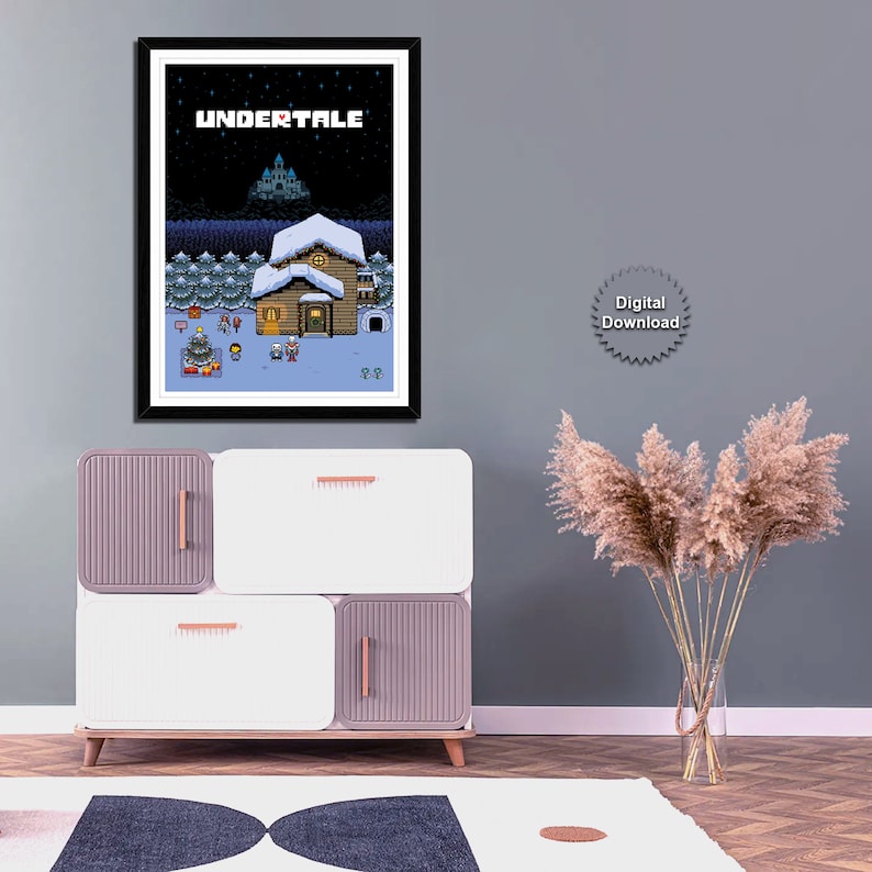Pixel Art Undertale Poster. Printable Undertale Poster. Etsy Ireland
