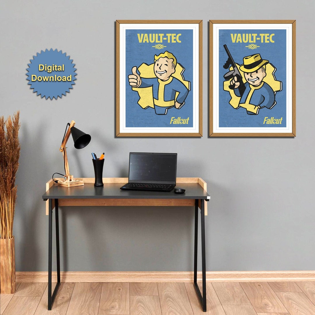 Minimally Designed Vault Boy Poster. Printable Game Poster. - Etsy