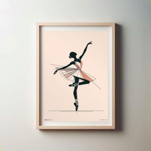 Impresión artística minimalista de bailarina abstracta (descarga digital)