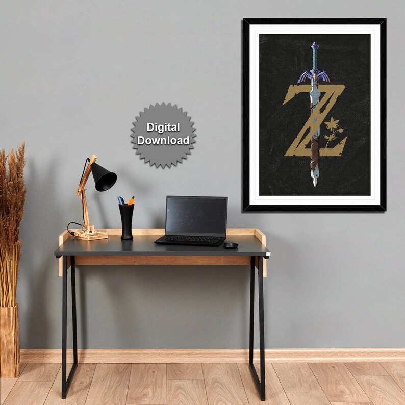 Minimalist Design Zelda Master Sword Poster. Printable Game - Etsy
