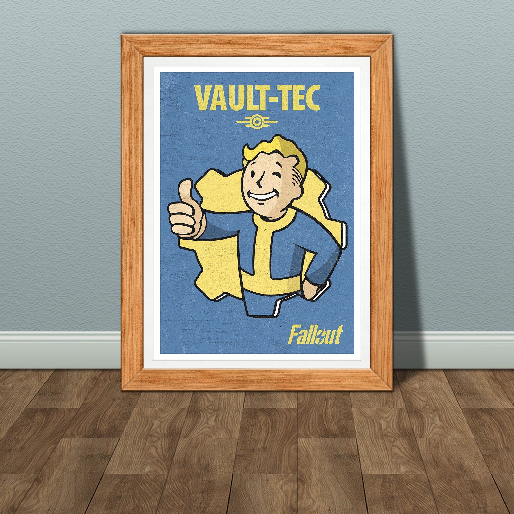 Minimally Designed Vault Boy Poster. Printable Game Poster. - Etsy
