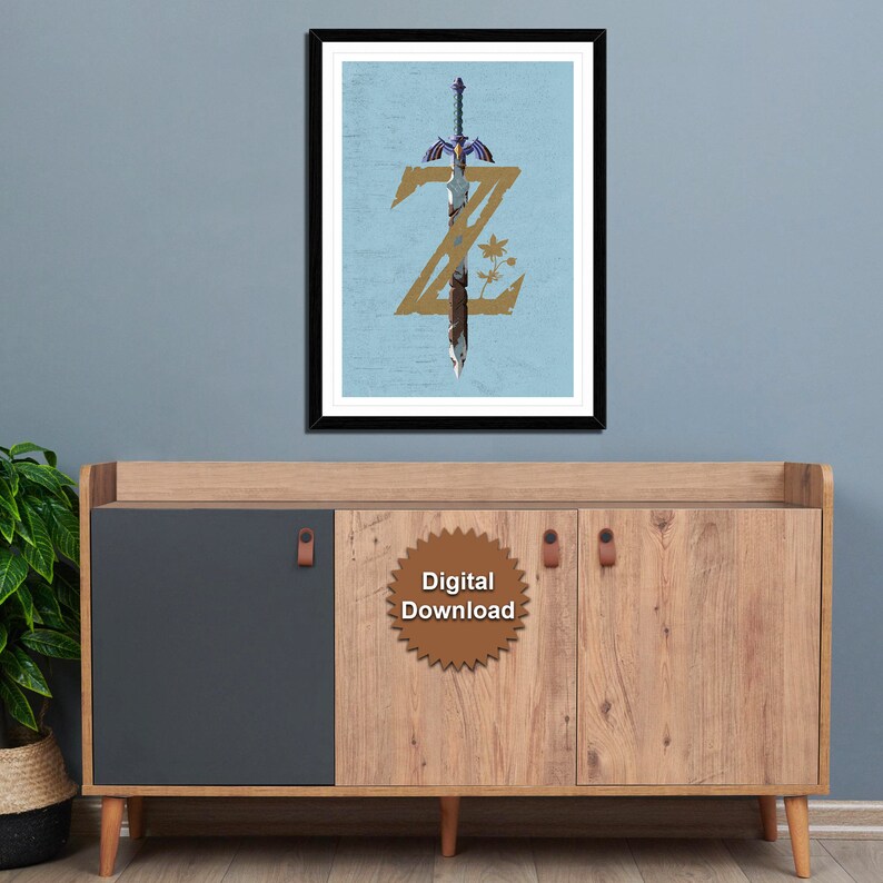 Minimalist Design Zelda Master Sword Poster. Printable Game - Etsy