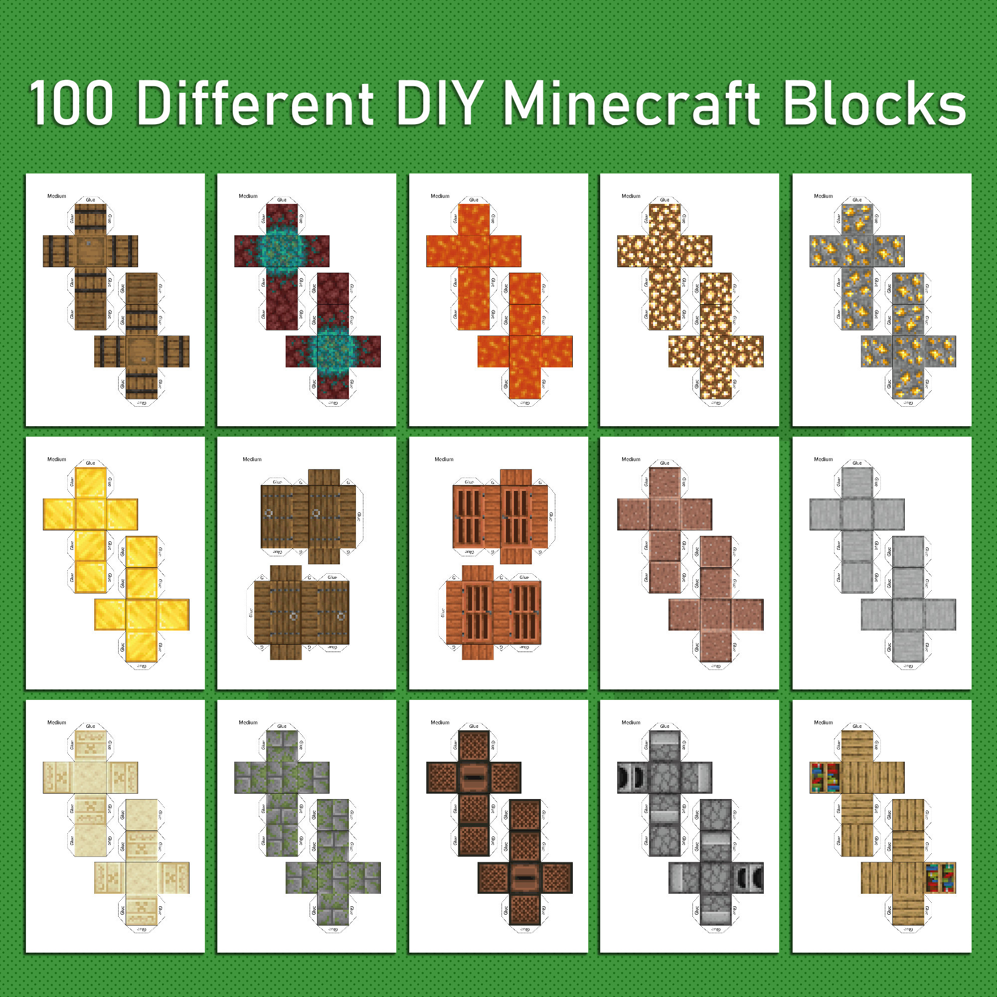 Minecraft Printable Blocks