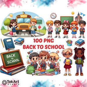 Set di immagini PNG trasparenti per il ritorno a scuola, immagini PNG carine per il ritorno a scuola, set di immagini trasparenti e carine per studenti. ClipArt PNG per il ritorno a scuola.