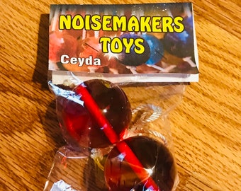 Ceyda Clackers Click Clacks Klackers  Acrylic Balls String Rope  Knockers Whackers Kabangers Whakkos Noise Maker Toy (Red)