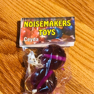 Ceyda Clackers Click Clacks Klackers Balles en acrylique String Heurtoirs Whackers Kabangers Whakkos Noise MakerToy Violet image 1