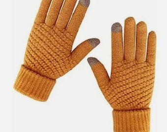 Unisex Women and Man Winter Warm Touch Screen Gloves Stretch Knitted Wool Mitten