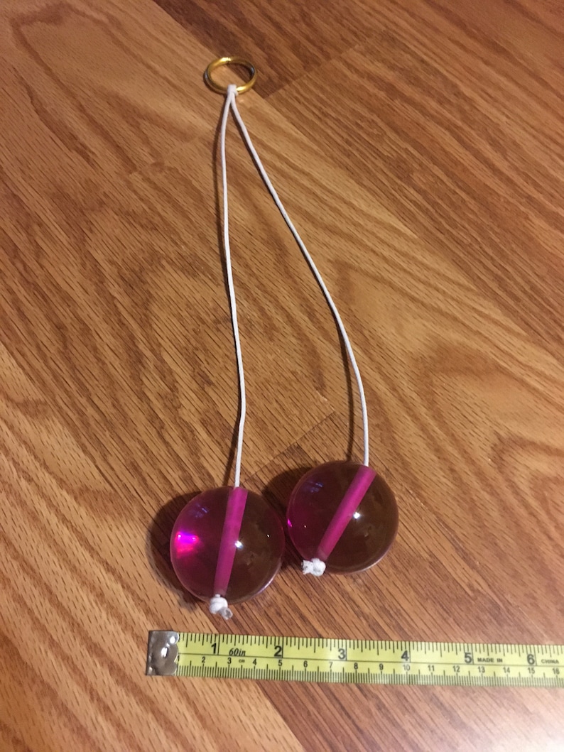 Clackers Click Clacks Klackers Acrylic Balls String Rope Knockers Whackers Kabangers Whakkos Noise Maker Toy Pink image 3