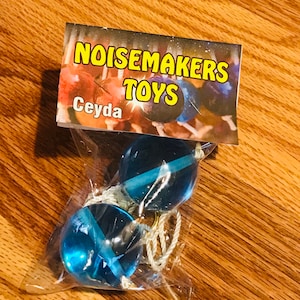 Ceyda Clackers Click Clacks Klackers Acrylic Balls String Rope  Knockers Whackers Kabangers Whakkos Noise Maker Toy (Blue)